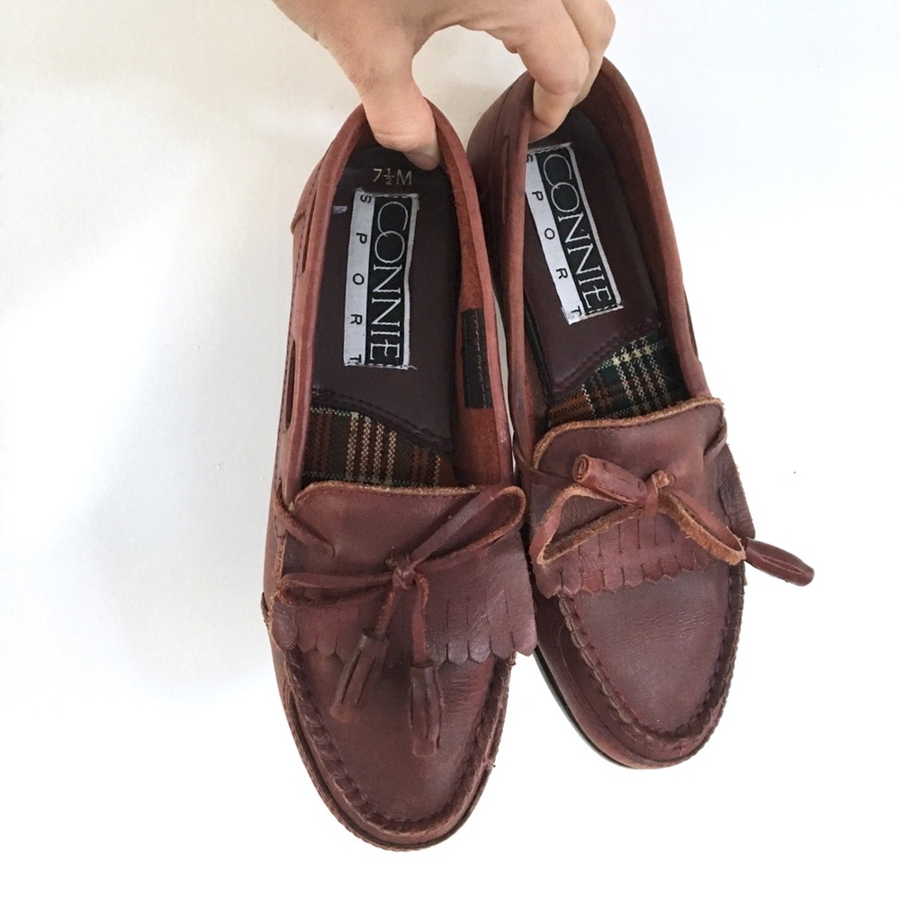 Vintage mahogany leather mocs